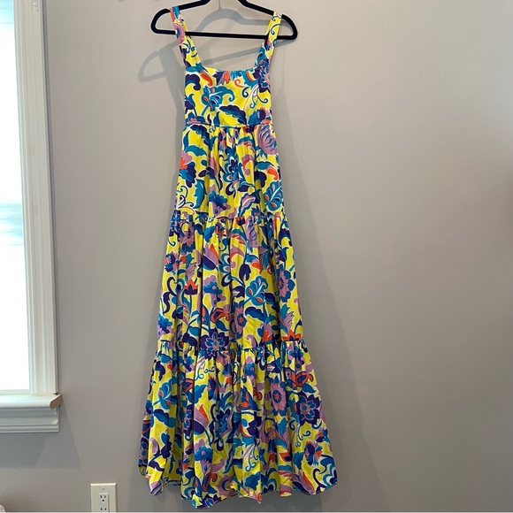 *NEW* J. CREW Tiered Taffeta Maxi Dress Yellow Floral Size 0 NWT - Picture 3 of 11